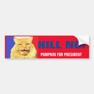 Hill No! Pumpkin For President 2016 Bumper Sticker