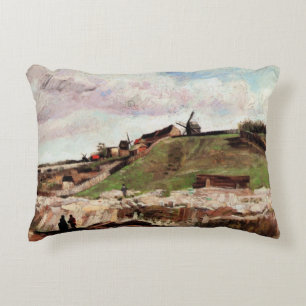 Hill of Montmartre with Quarry by Vincent van Gogh Decorative Cushion