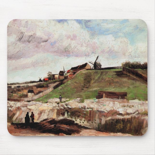 Hill of Montmartre with Quarry by Vincent van Gogh Mouse Mat (Front)