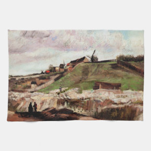Hill of Montmartre with Quarry by Vincent van Gogh Tea Towel