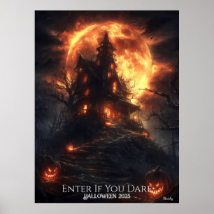 Hill of the Haunted Moon Halloween Poster