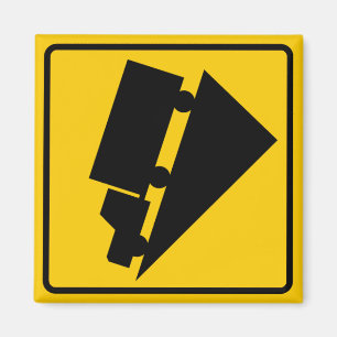 Hill or Steep Grade Warning Highway Sign Magnet