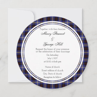 Hill Scottish Wedding Round Invitation
