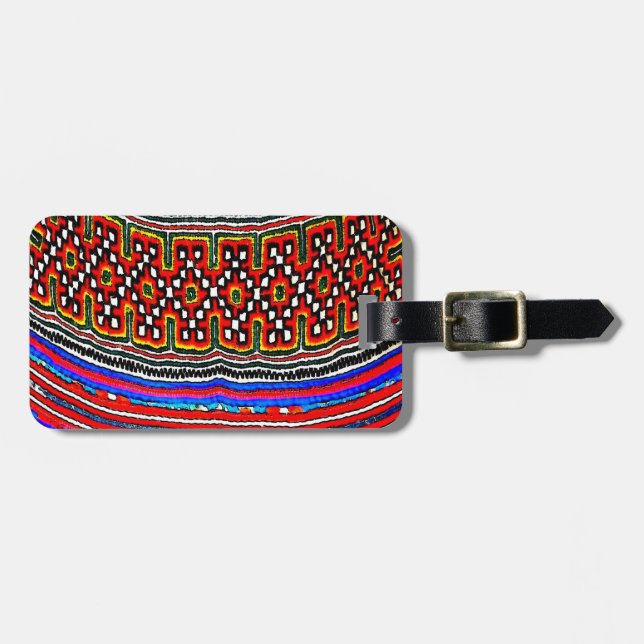 Hill Tribe Textile Luggage Tag (Front Horizontal)