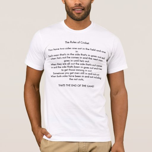 HILLARIOUS TEE SHIRT FOR THE CRICKET LOVER - 30.50 HILLARIOUS TEE SHIRT FOR THE CRICKET LOVER