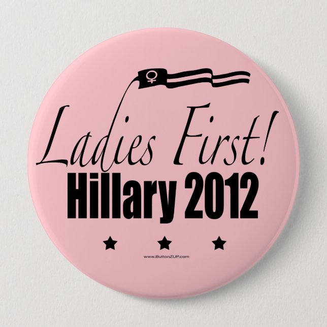 Hillary 2012 10 cm round badge (Front)