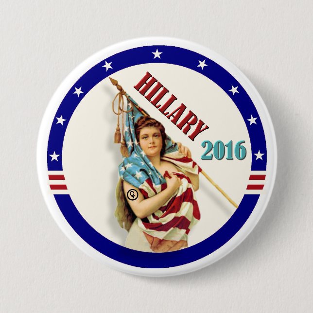 Hillary 2016 7.5 cm round badge (Front)