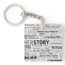 Hillary 2016 Historic Headline Keychain