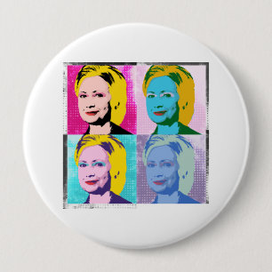 hillary 2016 pop art - - 10 cm round badge