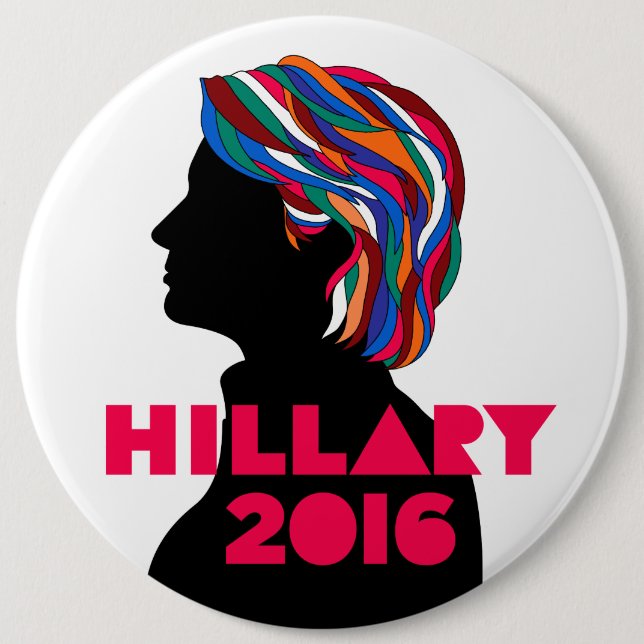 Hillary 2016 Retro Design Button (Colossal 6 inch) (Front)