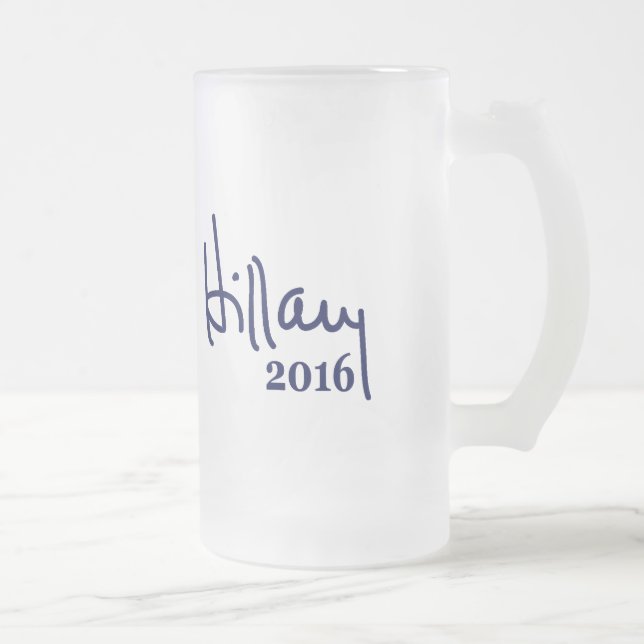 Hillary 2016 Signature Frosted Glass Beer Mug (Right)