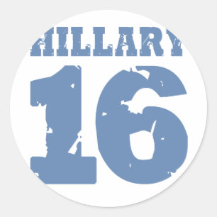 HILLARY 2016 UNIFORM DISTRESSED -.png Classic Round Sticker