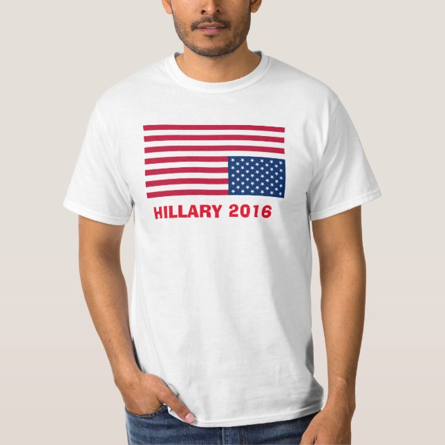 HILLARY 2016 UPSIDE DOWN FLAG T-Shirt (Front)