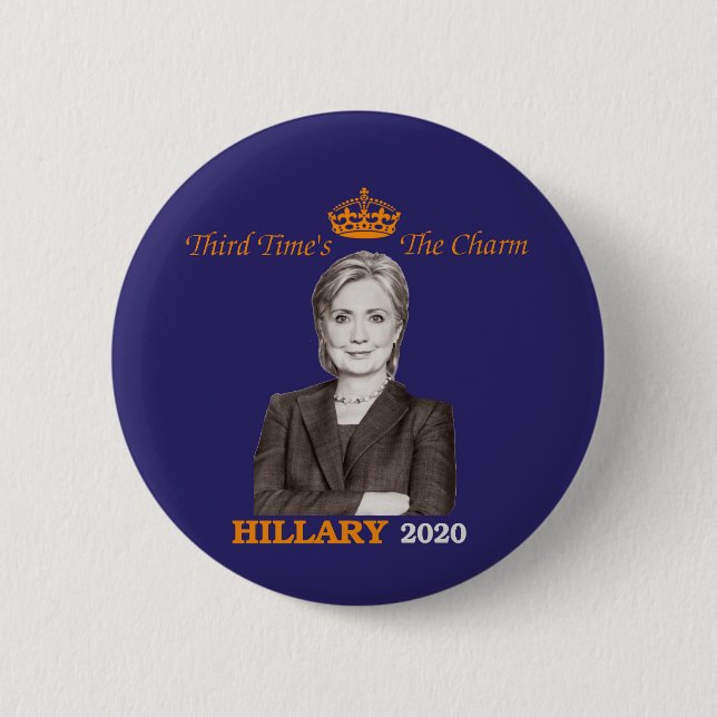 Hillary 2020 6 cm round badge (Front)