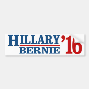 Hillary and Bernie 2016 - Liberal Humour -.png Bumper Sticker