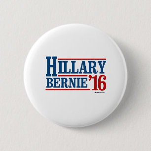 Hillary and Bernie in 2016 6 Cm Round Badge