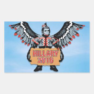 HILLARY AND THE ARMY OF FLYING MONKEYS RECTANGULAR STICKER