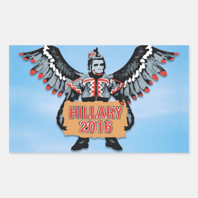 HILLARY AND THE ARMY OF FLYING MONKEYS RECTANGULAR STICKER (Front)
