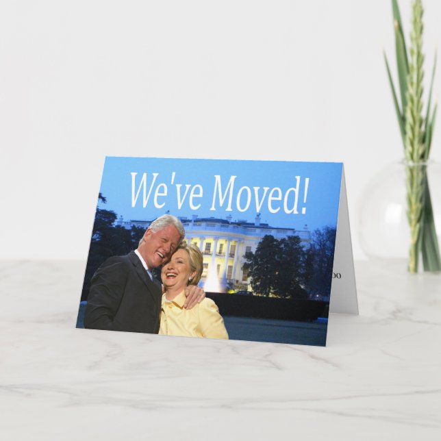 Hillary & Bill New Address Christmas Holiday Card (Front)