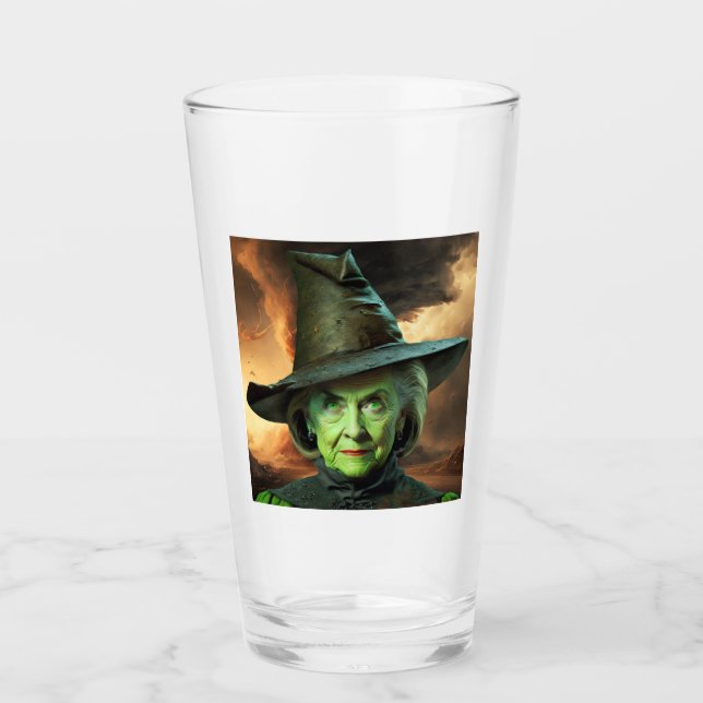 Hillary Cinton Wicked Witch of The United States   Glass (Front)