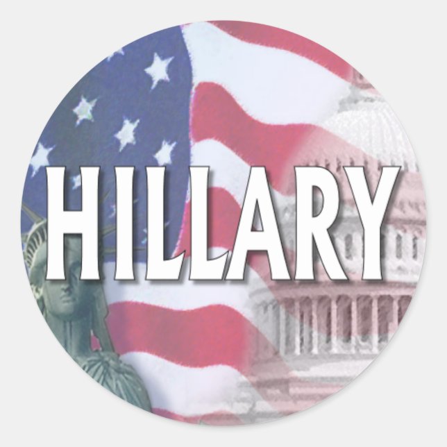HILLARY CLASSIC ROUND STICKER (Front)