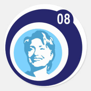 hillary clinton 08. blue bubbles. classic round sticker