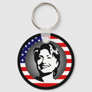 hillary clinton 08. us flag. key ring