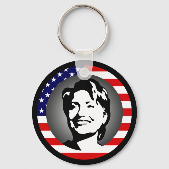 hillary clinton 08. us flag. key ring (Front)