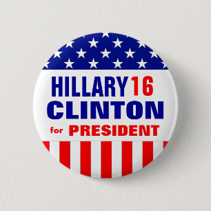 HILLARY CLINTON 2016 6 CM ROUND BADGE