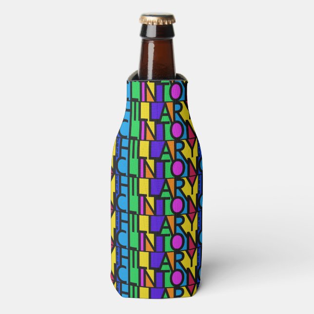 Hillary Clinton 2016 custom monogram bottle cooler (Bottle Front)
