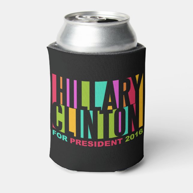 Hillary Clinton 2016 custom monogram can cooler (Can Back)
