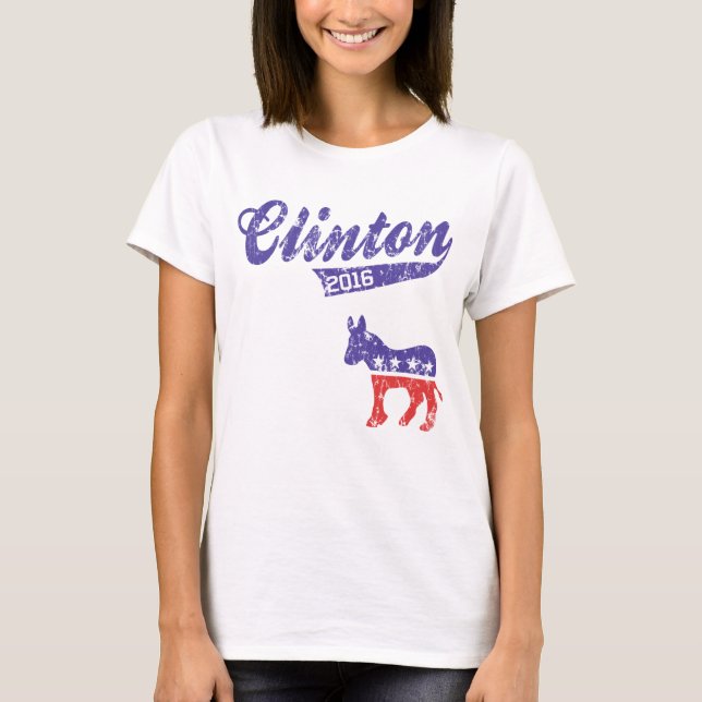 Hillary Clinton 2016 Democrats Sporty T-Shirt (Front)