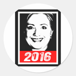 HILLARY CLINTON 2016 INK ART.png Classic Round Sticker