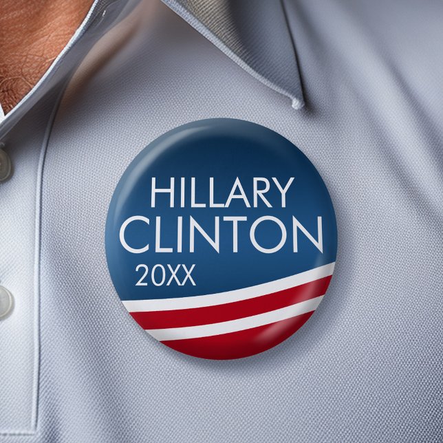 Hillary Clinton 2016 Modern Swoop Design 6 Cm Round Badge (Hillary Clinton Campaign Button)