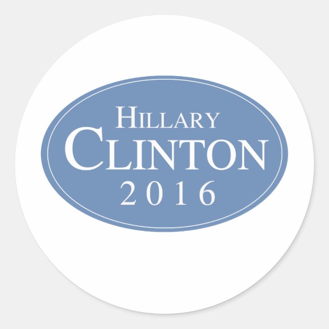 HILLARY CLINTON 2016 OVALESQUE -.png Classic Round Sticker (Front)