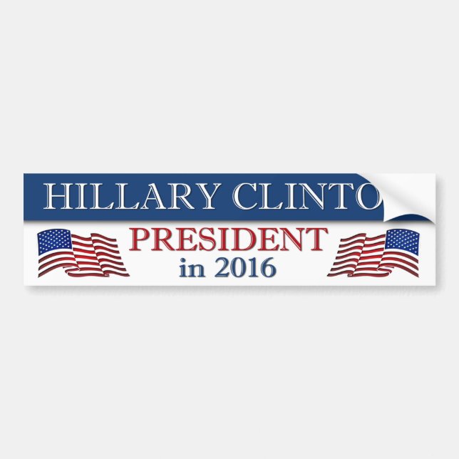Hillary Clinton 2016 Patriotic Bumper Sticker (Front)