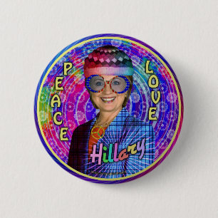 Hillary Clinton 2016 President Hippie Political 6 Cm Round Badge