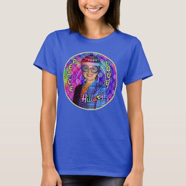 Hillary Clinton 2016 President Hippie Political T-Shirt (Front)