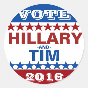 Hillary Clinton and Tim Kaine 2016 Classic Round Sticker
