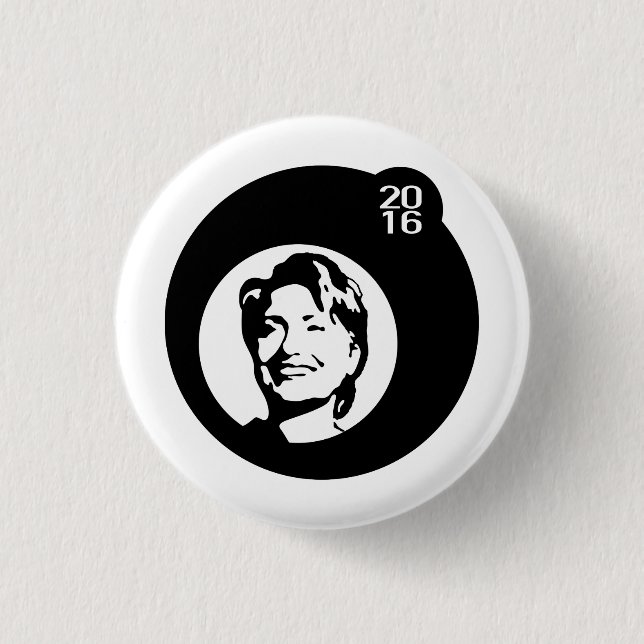 hillary clinton black bubble 3 cm round badge (Front)
