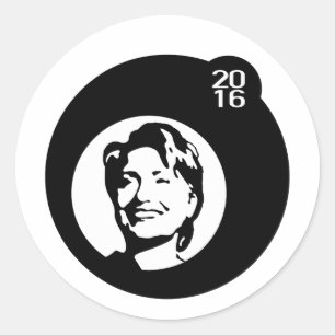 hillary clinton black bubble classic round sticker