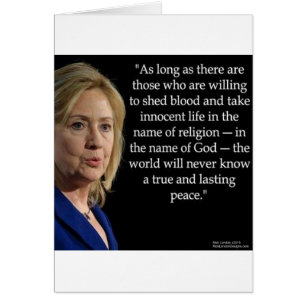 Hillary Clinton Blood Religion Quote