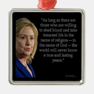 Hillary Clinton Blood Religion Quote Metal Tree Decoration