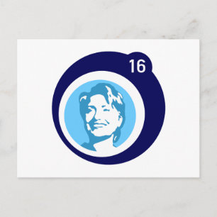 hillary clinton blue bubble postcard