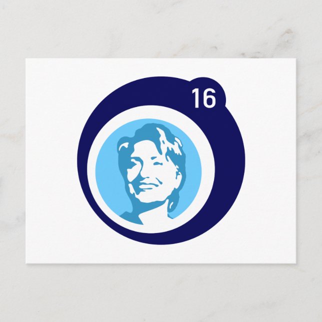 hillary clinton blue bubble postcard (Front)