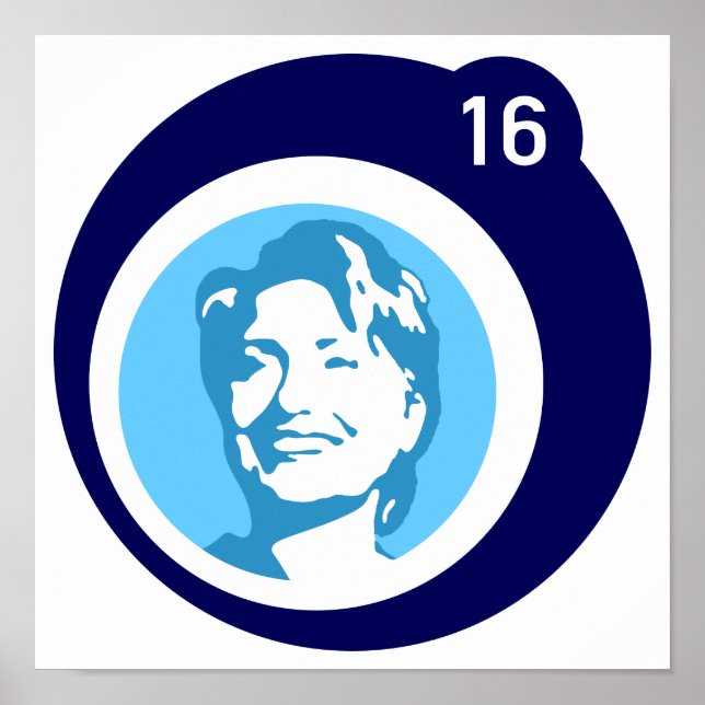 hillary clinton blue bubble poster (Front)
