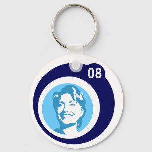 hillary clinton : blue bubbles : key ring