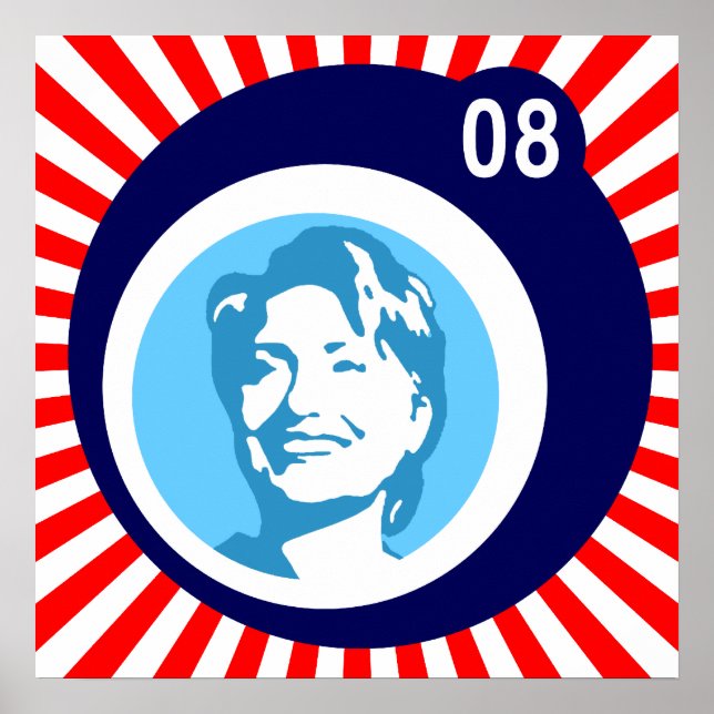 hillary clinton : blue bubbles & red rays: poster (Front)