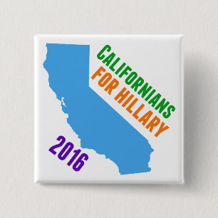 Hillary Clinton California 15 Cm Square Badge