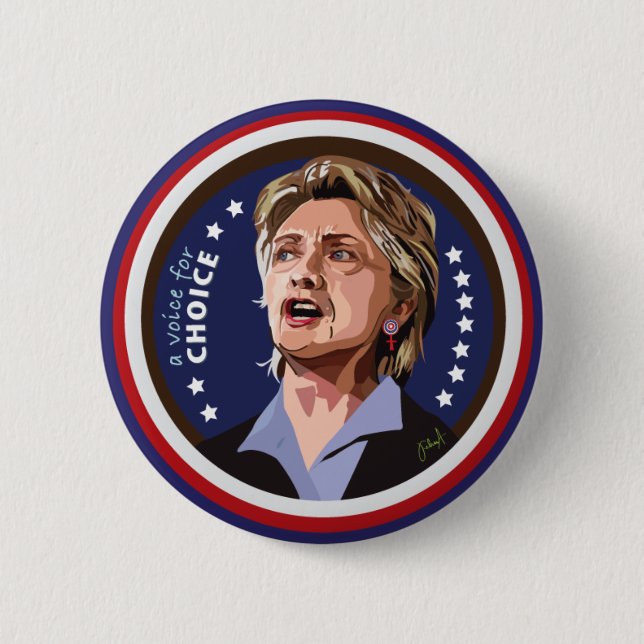 hillary  Clinton campaign button (Front)